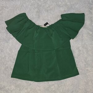 Green Off-Shoulder Top